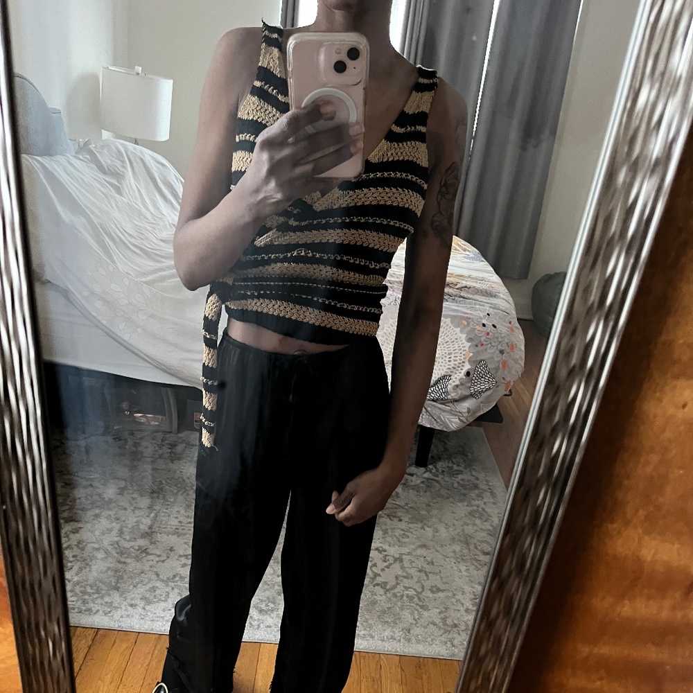 Knit wrap crop top
